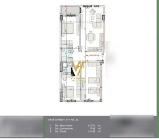 Tirane, shitet apartament 3+1+Ballkon Kati 3, 131 m² 130.000 € (PASKUQAN)