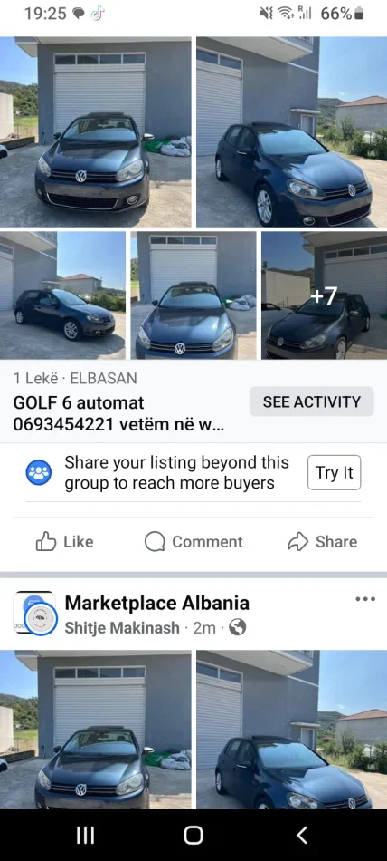 Elbasan, shes makine GOLF 6 Nafte, blu automatik Klima 244.000 km 7.000 €