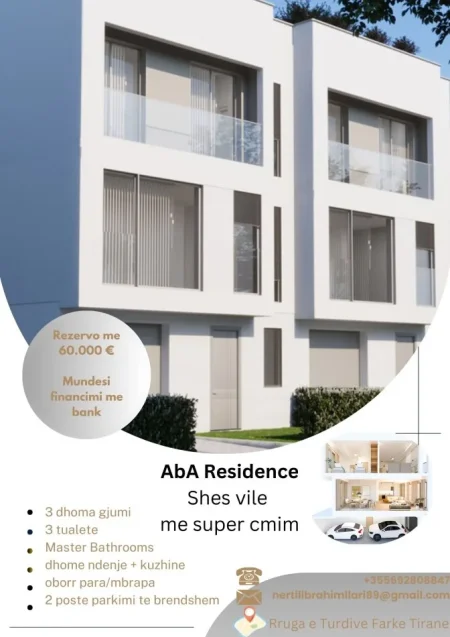 Tirane, shes Vile 3 Katshe Kati 3, 196 m² 360.000 € (Rruga Turdive Farke Tirane)
