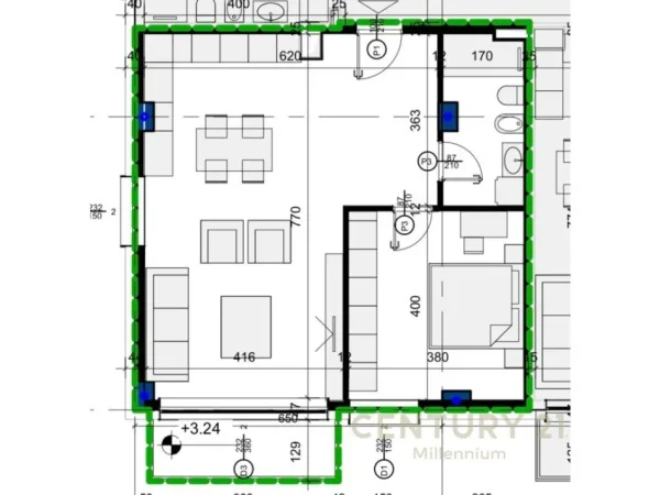 Tirane, shes apartament 1+1+Ballkon , 86 m² 158.992 € (Kopshti Botanik Zoologjik)