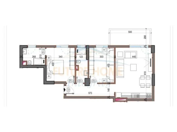 Tirane, shitet apartament 2+1+Aneks+Ballkon Kati 8, 104 m² 87.550 € (KAMEZ)