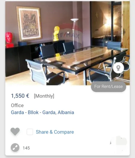 Tirane, jepet me qera ambjent biznesi Kati 3, 145 m² 1.500 € (Bllok)
