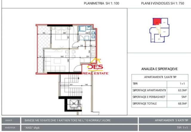Vlore, shitet apartament Kati 2, 68 m² 75.350 Euro (Rruga Çamëria, Vlorë)