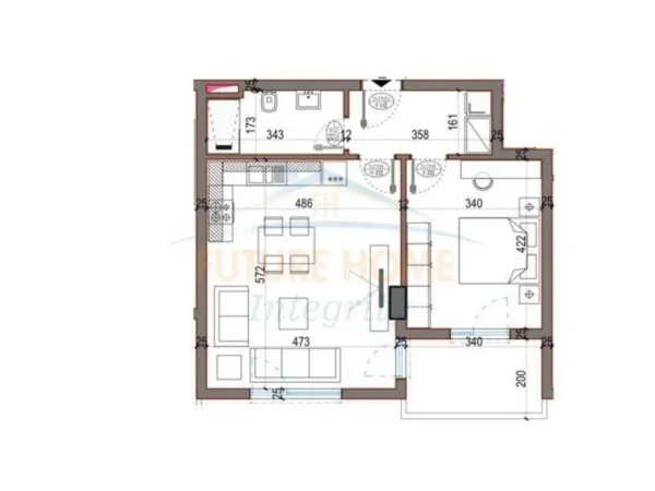 Shqiperi, shitet apartament 1+1 Kati 1, 74 m² 62.900 € (Bulevardi Blu,Kamez)