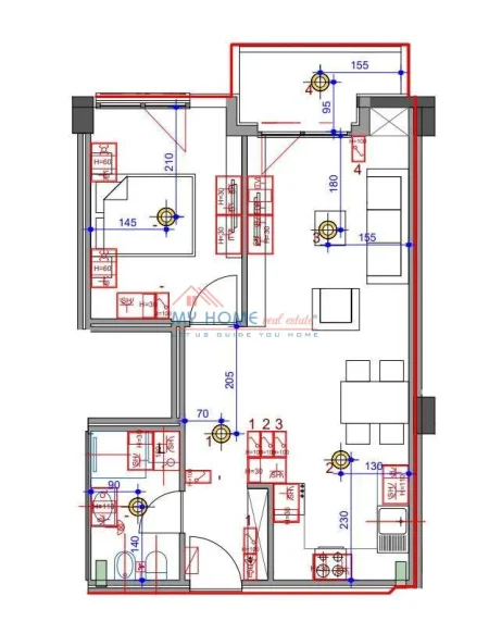 Tirane, shes apartament 1+1+Aneks+Ballkon Kati 8, 72 m² 115.000 € (Kompleksi AURA)