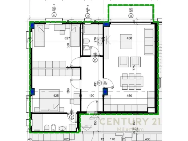 Tirane, shes apartament 2+1+Aneks+Ballkon Kati 3, 124 m² (KOPSHTI ZOOLOGJIK)