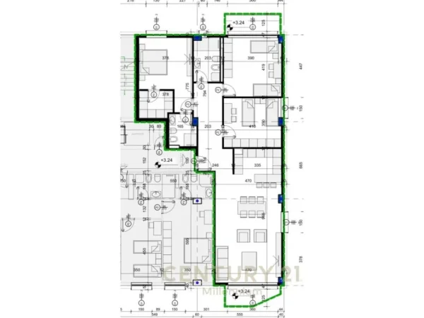 Tirane, shes apartament 3+1+Aneks+Ballkon Kati 4, 169 m² (KOPSHTI ZOOLOGJIK)
