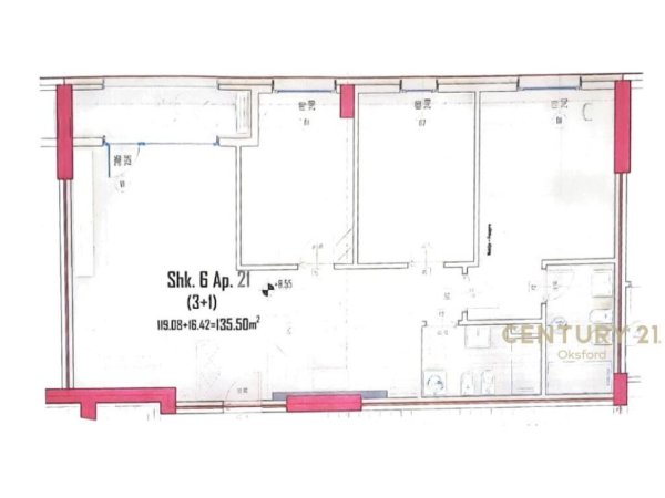 Tirane, shes apartament 3+1+Aneks+Ballkon Kati 3, 135 m² (AKSES TIRANA)