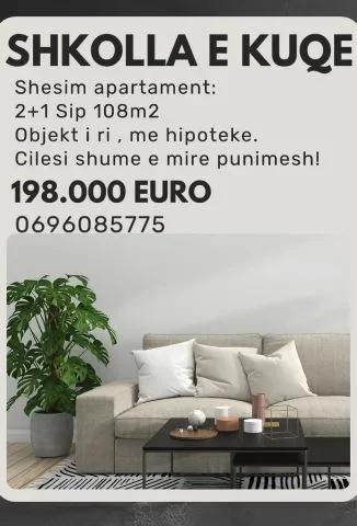 Tirane, shitet apartament 2+1 , 108 m² 198.000 € (Shkolla e Kuqe)