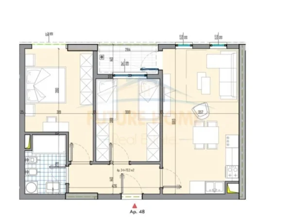 Tirane, shitet apartament 2+1 Kati 8, 84 m² 83.950 € (Prane QTU)