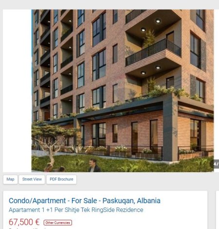 Tirane, shitet apartament 1+1 Kati 3, 62 m² 67.500 € (PASKUQAN)
