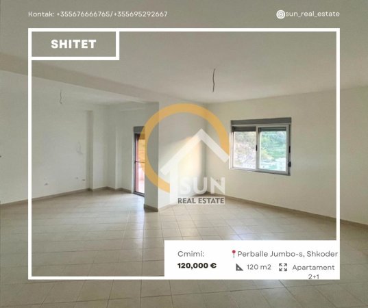 Shkoder, shitet apartament 2+1+Ballkon Kati 6, 120 m² 120.000 € (PERBALLE JUMBO-S, SHKODER)