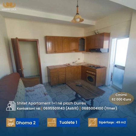Plazh-Durres, shes apartament Kati 1, 49 m² 62.000 Euro (Plazh Durres)