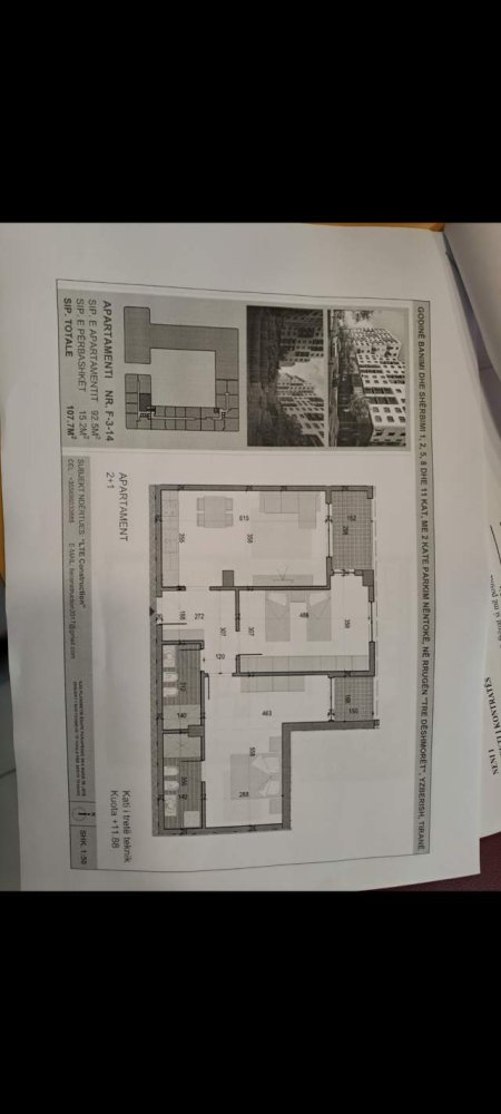 Tirane, shitet apartament 2+1+BLK Kati 9, 109 m² 98.000 Euro (Bulevardi Migjeni)