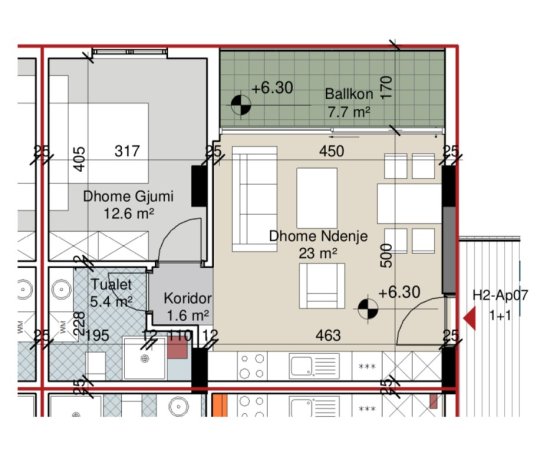 Tirane, shitet apartament 2+1 Kati 8, 84 m² 84.000 € (Univers city)