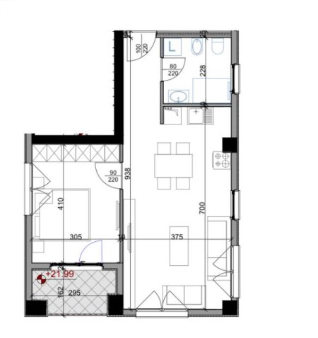 Tirane, shitet apartament 1+1 Kati 6, 73 m² 106.000 € (Poshte zogut te zj)