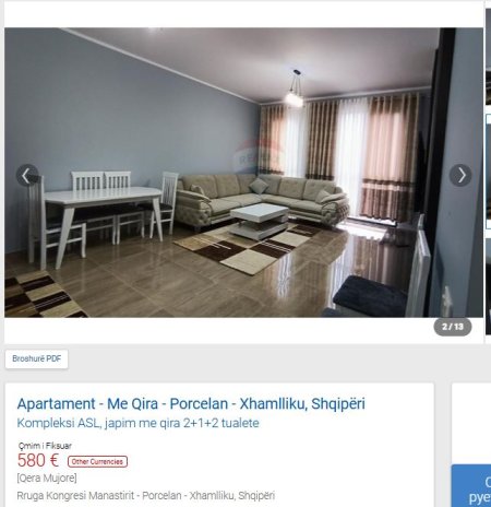 Tirane, jepet me qera apartament 2+1 Kati 6, 80 m² 580 € (ASL RRUGA KONGRESI I MANASTIRIT)