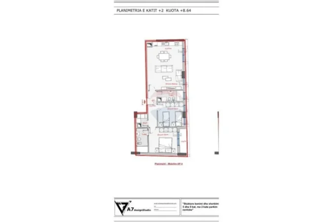 Tirane, shes apartament 2+1 Kati 3, 111 m² (Shitet Apartament tek Bulevardi i Ri)