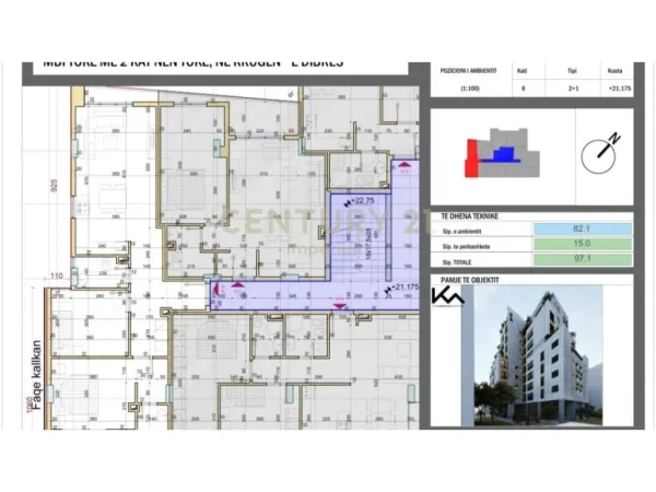 Tirane, shes apartament 2+1+Aneks+Ballkon Kati 6, 97 m² 145.000 € (RRUGA E DIBRES)