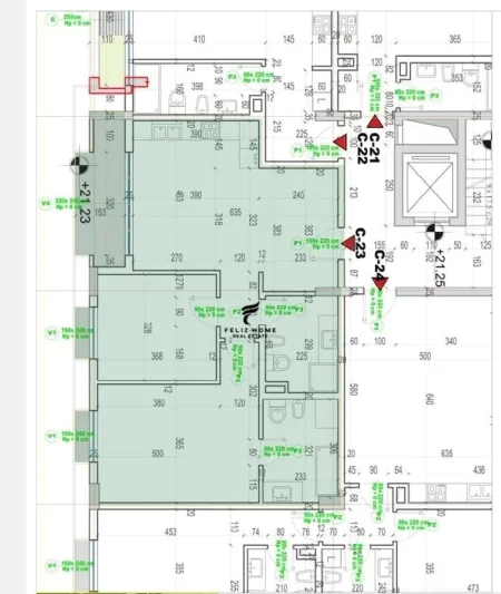 Tirane, shitet apartament 2+1+Ballkon Kati 6, 106 m² 140.000 € (PORCELAN)