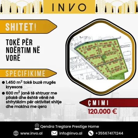 Tirane, shitet truall , 1.450 m² 120.000 € (VORE)