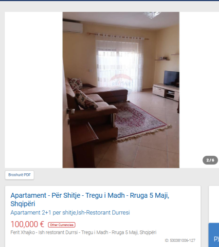 Tirane, shitet apartament 1+1 Kati 5, 71 m² 100.000 € (TE RESTORANT DURRSI)