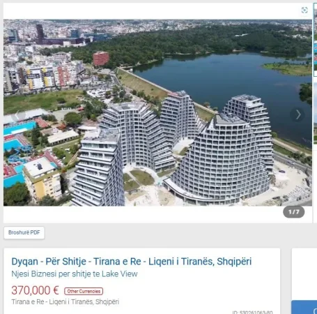 Tirane, shitet dyqan Kati 0, 62 m² 370.000 € (TEK LAKE VIEW)