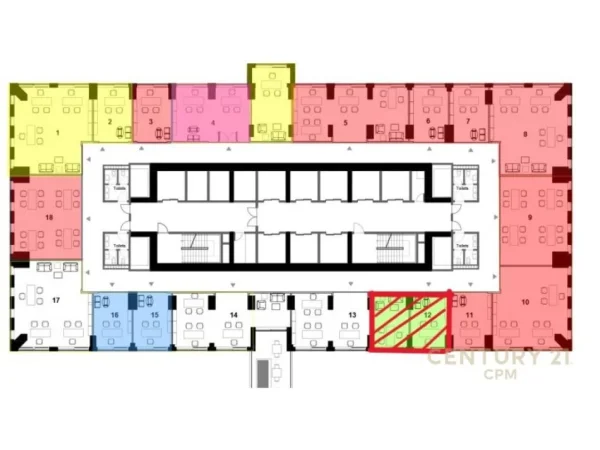Tirane, jepet me qera zyre Kati 7, 80 m² 1.760 € (DOWNTOWN ONE)
