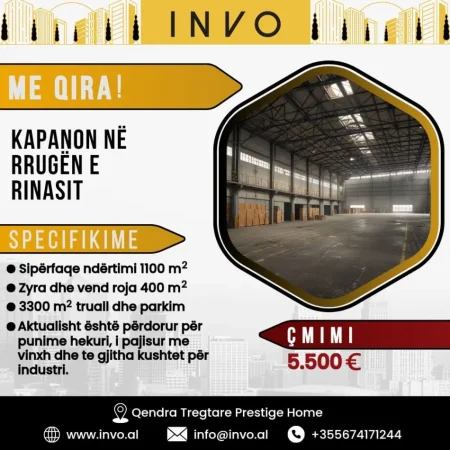 Tirane, jepet me qera magazine , 1.500 m² 5.500 € (BUZE RRUGES SE RINASIT)