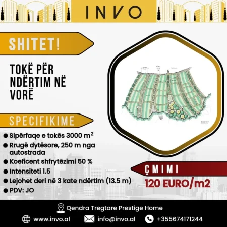 Tirane, shitet toke , 3.000 m² (RRUGA DYTESORE VORE)