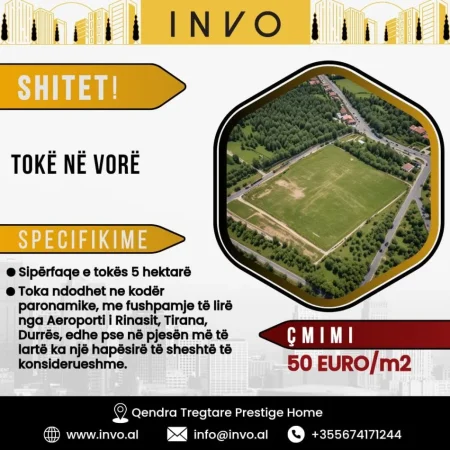 Tirane, shitet toke , 50.000 m² (VORE)
