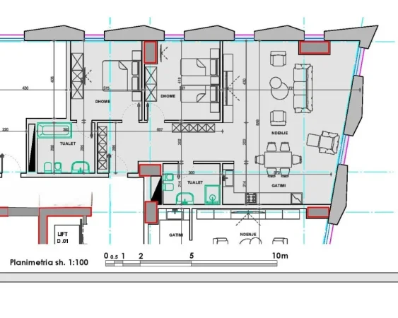 Tirane, shitet apartament 2+1+Ballkon Kati 9, 179 m² 572.640 € (Ekspozita Building)