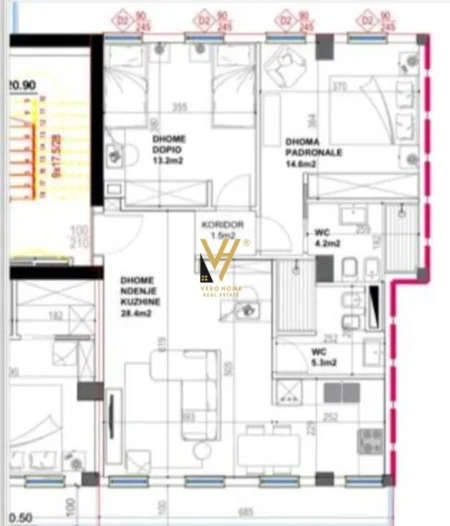 Tirane, shitet apartament 2+1+Ballkon Kati 4, 101 m² 373.700 € (BLLOK)