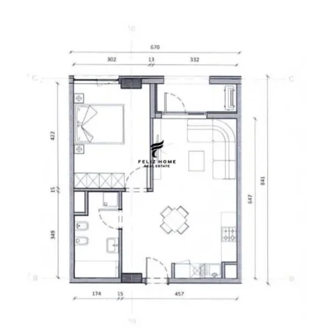 Tirane, shitet apartament 1+1+Ballkon Kati 6, 64 m² 96.900 € (ALI DEMI)