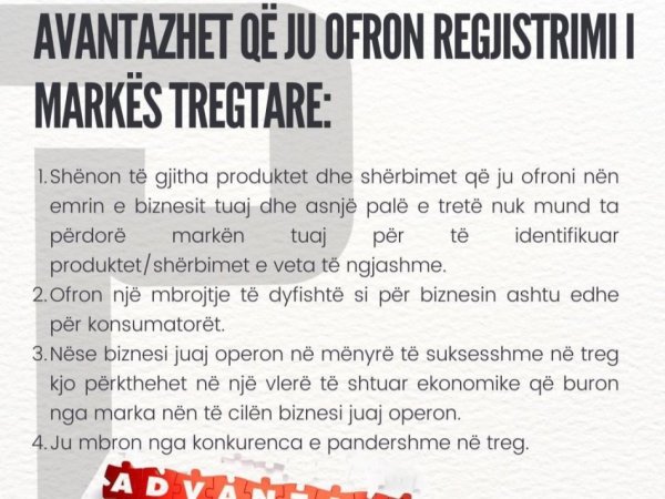 Shqiperi, ofroj Regjistrimin e Markës Tregtare