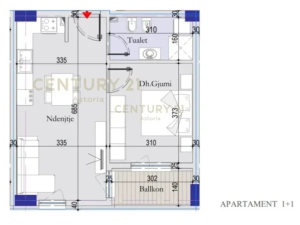 SHITET APARTAMENT 1+1 TE "TIRANA ENTRY" astoria99965