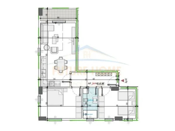 Tirane, shitet apartament 2+1+Ballkon Kati 6, 95 m² 89.470 € (Paskuqan)