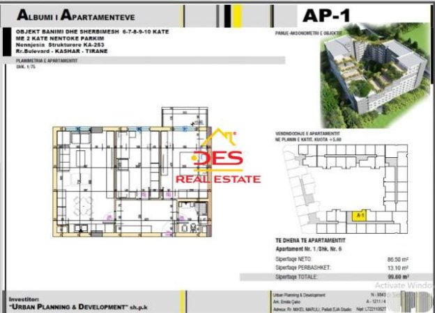 Tirane, shitet apartament 99 m² 79.680 Euro