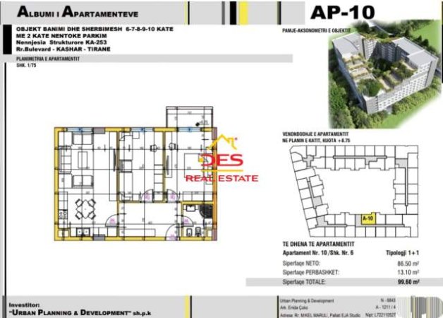 Tirane, shitet 99 m² 79.680 Euro