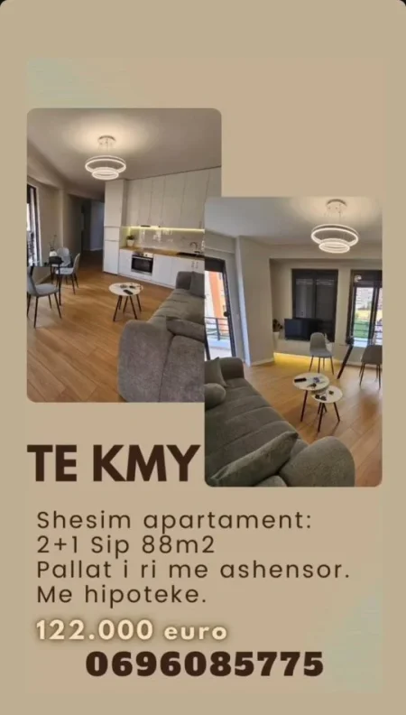 Tirane, shitet apartament 2+1 , 88 m² 121.000 € (KMY)