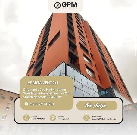 Tirane, shitet apartament 2+1 Kati 4, 84 m² 250.000 € (Myslym Shyri)