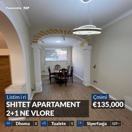 Vlore, shitet apartament 2+1+Ballkon Kati 1, 127 m² 135.000 € (VLORE)