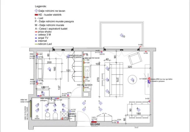 Tirane, jepet me qera apartament 1+1 Kati 6, 72 m² 880 € (Komplesi Delijorgji, ndertim 2024)