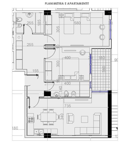 Tirane, shitet apartament 2+1+Ballkon Kati 7, 108 m² 99.975 € (Paskuqan)