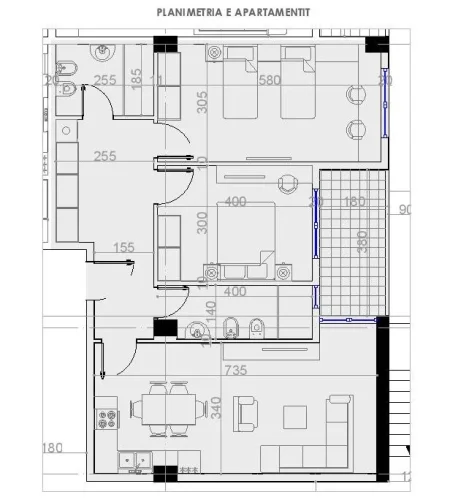 Tirane, shitet apartament 2+1+Ballkon Kati 7, 108 m² 99.975 € (Paskuqan)