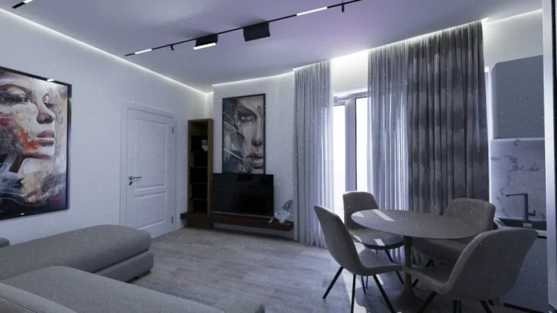 Tirane, jepet me qera apartament 1+1+Ballkon Kati 9, 70 m² 550 € (Astir)