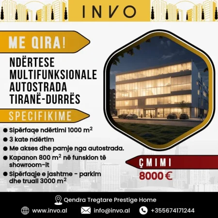 Tirane, jepet me qera ambjent biznesi , 1.800 m² 8.000 € (AUTOSTRADA TIRANE - DURRES, PERBALL CITY PARK)