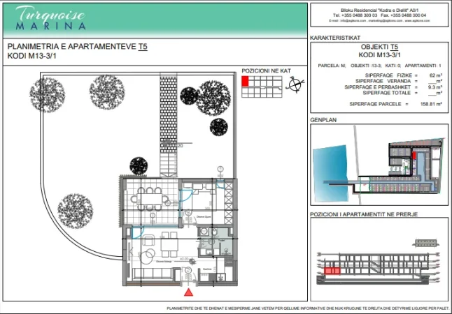 Durres, "Gjiri i Lalezit","Turqoise Marina", shes 1+1 Kati 1, 230.11 m², 202,882 Euro