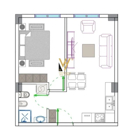 Mali Robit, shitet apartament 1+1+Ballkon Kati 0, 51 m² 61.560 € (MALI I ROBIT)
