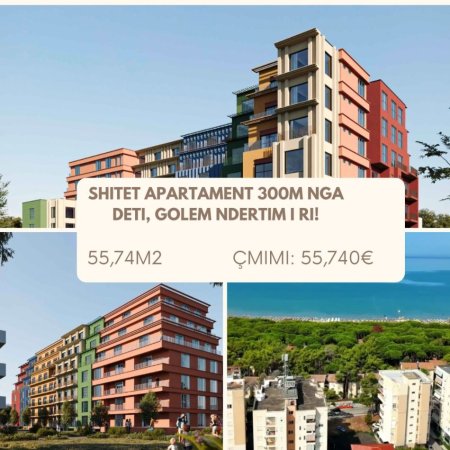 Durres, shes apartament 1+1 Kati 5, 56 m² 55.740 € (Pishat e Buta Golem)